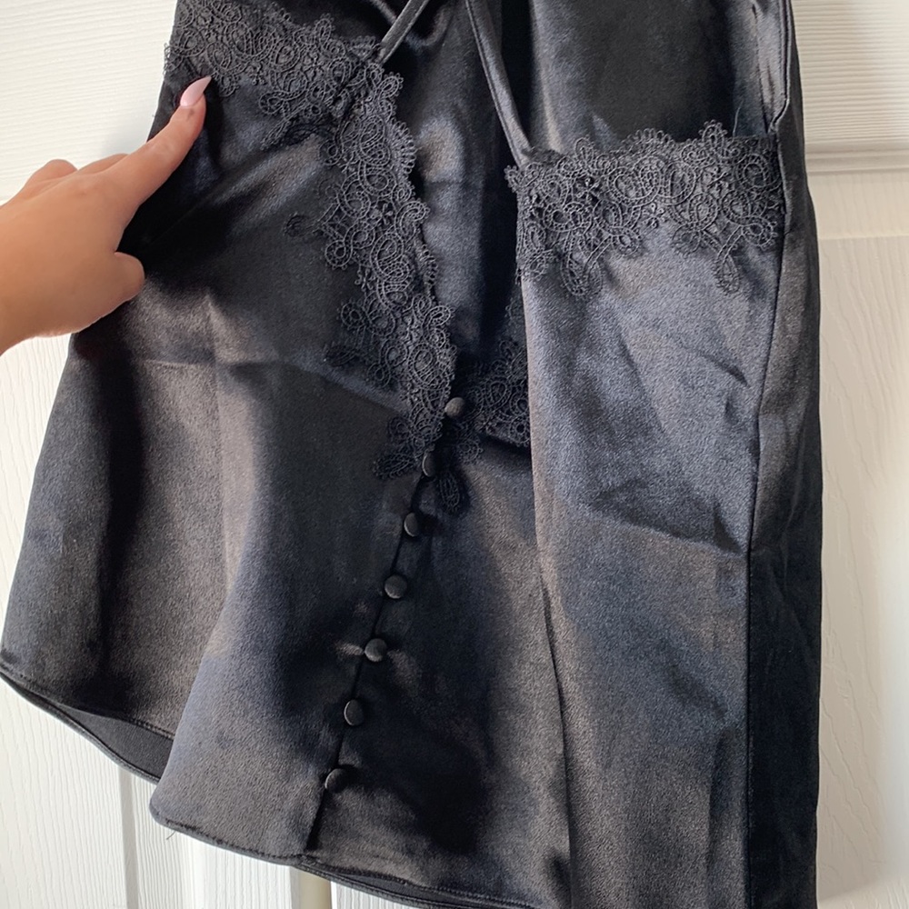 Black satin tank